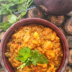 A picture of Baigan ka bharta.