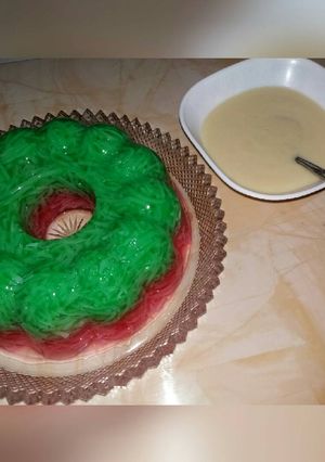 Foto resep Puding serut warna siram vla