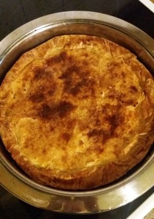 Φωτογραφία της συνταγής Γλυκιά γαλατόπιτα με μυζήθρα και χωριάτικο φύλλο ♠️💜