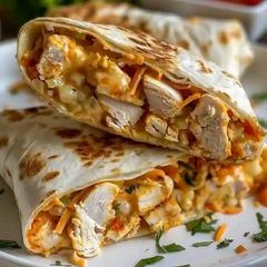 A picture of Air Fryer Hot Chicken and Cheese Wraps.
