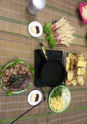 Hình của món Lẩu nướng (chiên) bằng chảo.