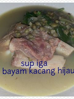 Foto resep Sup iga with bayam kacang hijau