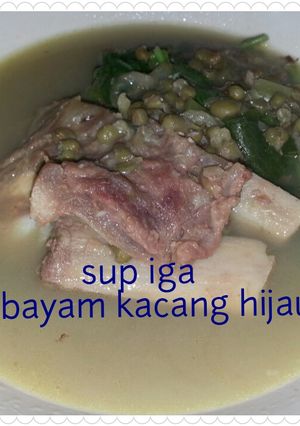 Foto resep Sup iga with bayam kacang hijau