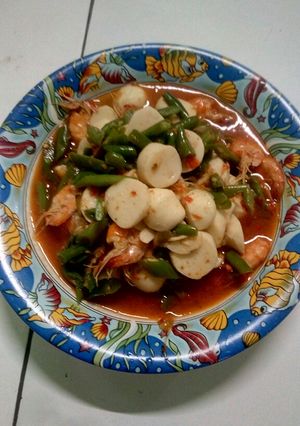 Foto resep Tumis udang buncis baso ikan