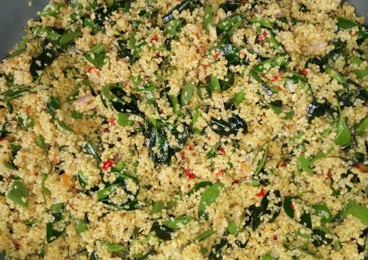 Simple Way to Prepare Homemade Dambun couscous wit Zogale (moringa)