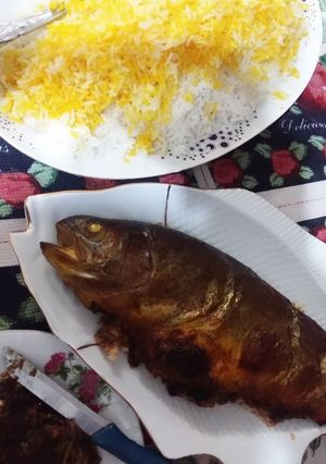 عکسی از دستور ماهی شکم پر