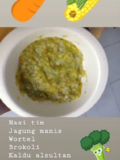 Foto resep Nasi tim jagung dan sayur 9m+