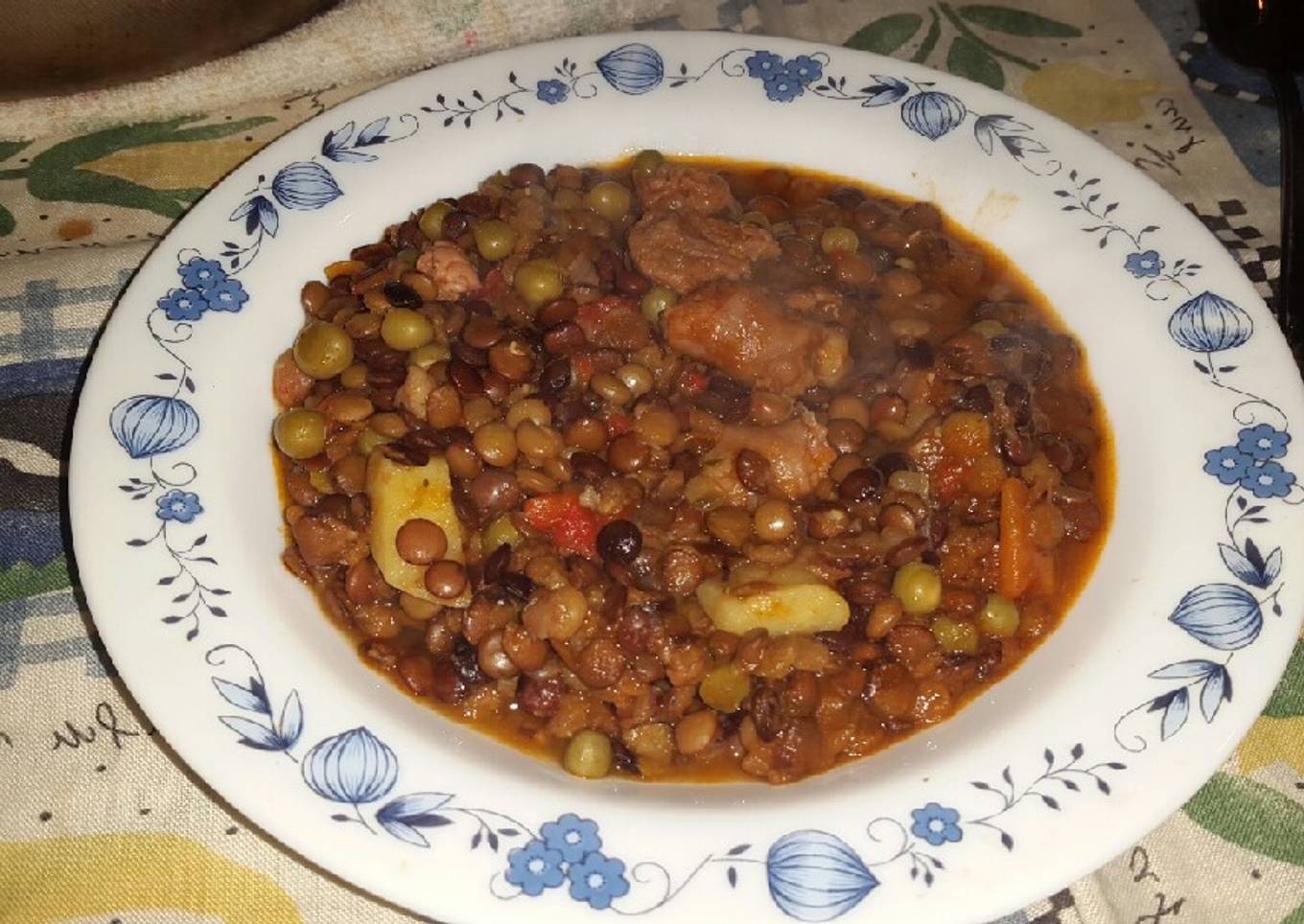 Guiso de lentejas.