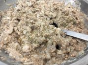 Una foto de baba ganoush con tahini