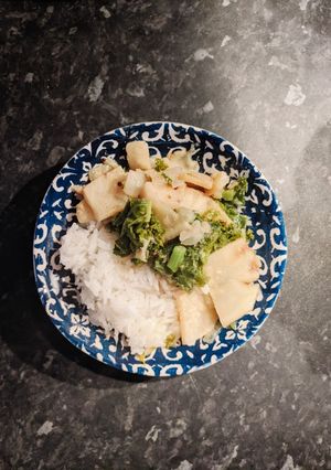 A picture of Celeriac & Kale Coconut Curry.