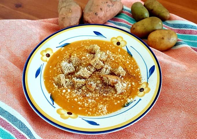 Come a Preparare Fatto in casa super veloce Vellutata di patate dolci, patate e carote