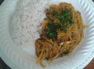 Una foto de Olluquitos con carne
