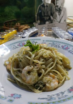 Foto resep Spaghetti aglio olio udang kemangi