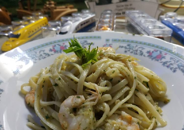 Resep Spaghetti aglio olio udang kemangi, Lezat Sekali