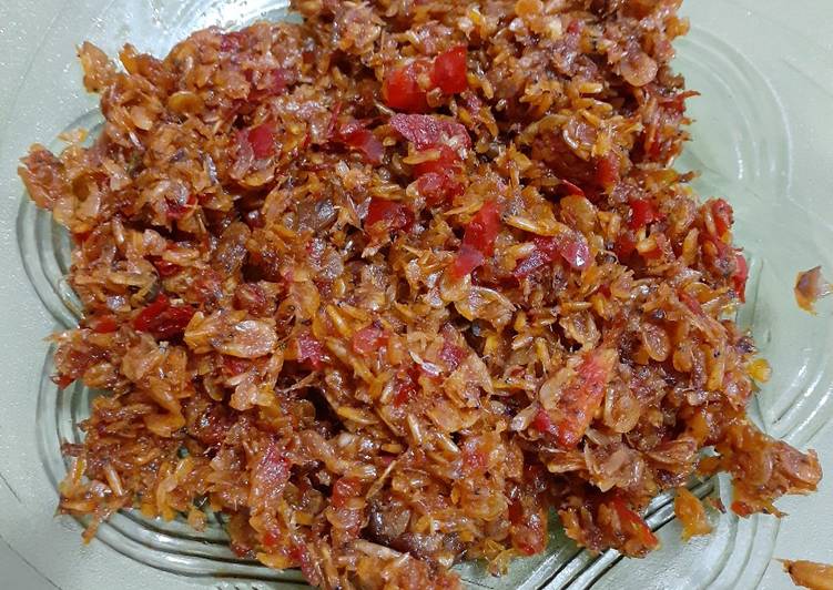 Cara Menyiapkan Sambal rebon, Enak