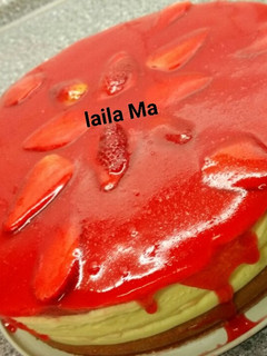 صورة لوصفة كيكة الفريز بالكريمة الحامضة👌😍🍓🍓