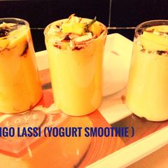 A picture of Mango Lassi (Yogurt Smoothie Recipe).