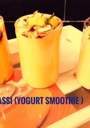 A picture of Mango Lassi (Yogurt Smoothie Recipe).