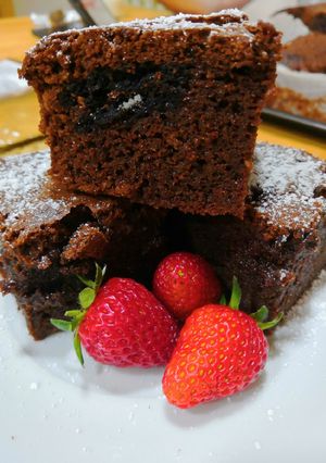 Una foto de Brownie con galletas oreo 🍪