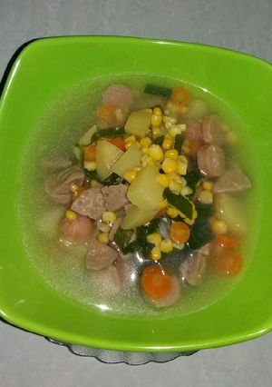 Foto resep Sop basogungnis(baso,sosis,jagung manis)😁