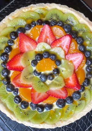 A picture of Impressive Pastry Cream Fruit Tart!.