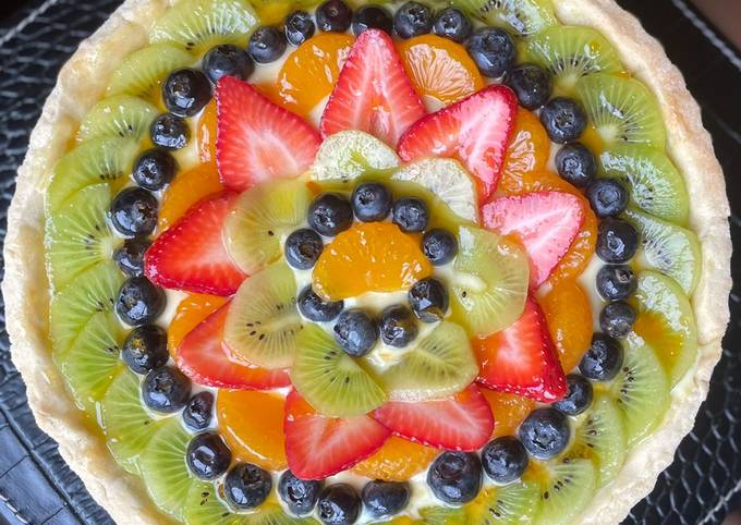 Simple Way to Make Quick Impressive Pastry Cream Fruit Tart!