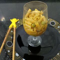 A picture of Soupy Penne pasta.