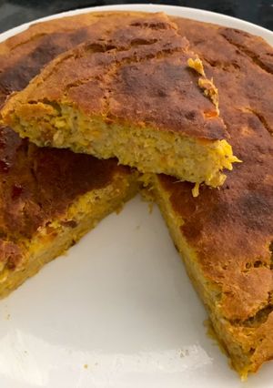 Una foto de Torta de ahuyama cremosa