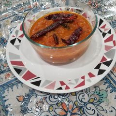 A picture of Red chilli tomato chutney.