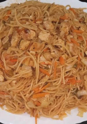 A picture of Chicken spaghetti.