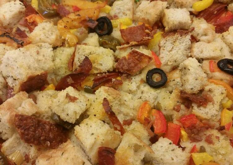 Simple Way to Prepare Super Quick Homemade Loaded Foccacia Stuffing