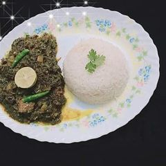 A picture of Shaljam palak ghosht.