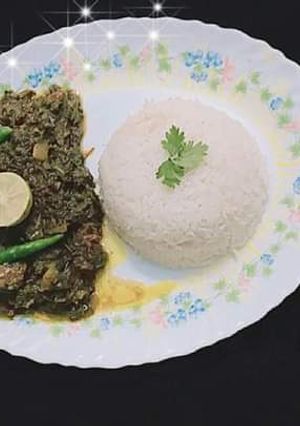 A picture of Shaljam palak ghosht.