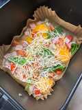 Colorful Fried Eggs in the Air Fryer