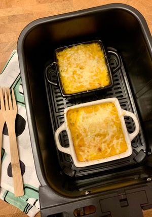 A picture of Cod and Carrot Parmentier in the Airfryer.