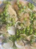 Merluza en salsa verde. Todos los productos son congelados y me quedó buenísima