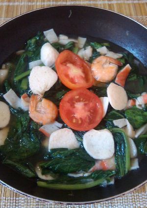 Foto resep Cah sawi bakso ikan & udang