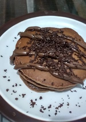 Foto resep Triple Chocolate Pancake (Fluffy)
