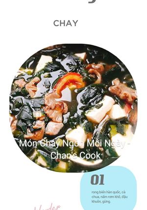 Hình của món Canh rong biển hàn quốc chay.