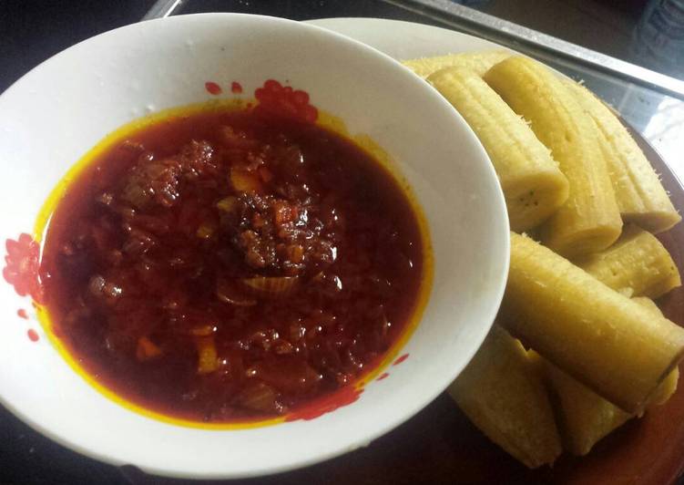 Step-by-Step Guide to Prepare Any-night-of-the-week Palm oil sauce with plantain
