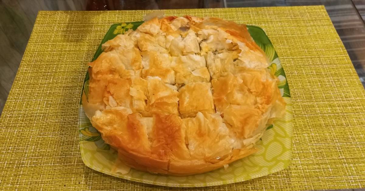 Пирог с грибами из теста фило