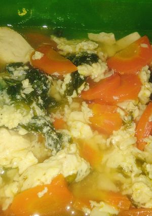 Foto resep Cah Sawi Eggdrop Magic Com