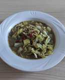 Zuppa con lenticchie verza e patate