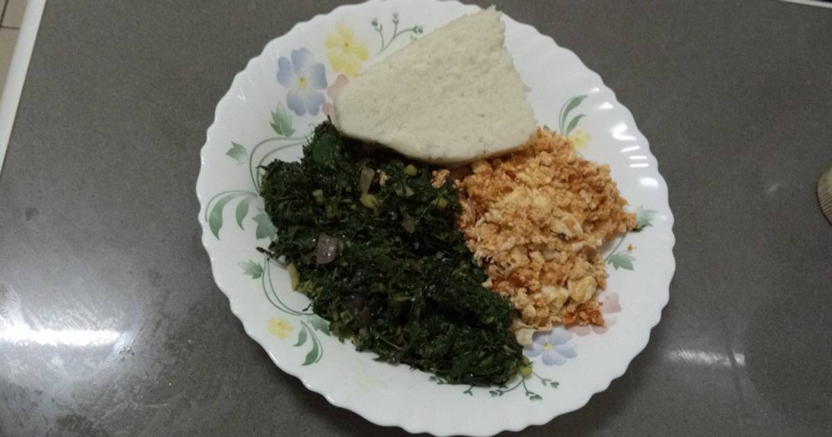 Ugali Sukuma Wiki With Scrambled Eggs Recipe By Ann David Cookpad