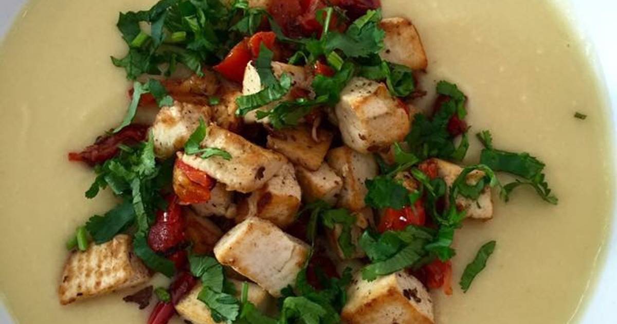 Crema de garbanzos con tofu Receta de Vianca Scalia Alchao Cookpad