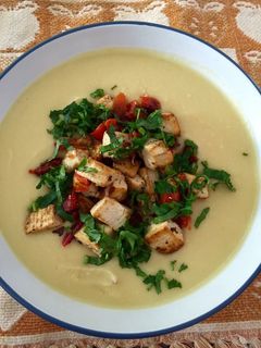 Una foto de Crema de garbanzos con tofu