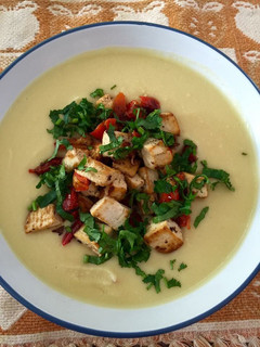 Una foto de Crema de garbanzos con tofu