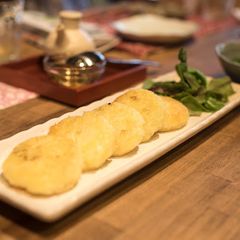 A picture of Cheese stuffed Potato Cakes.