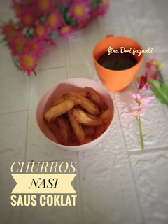 Foto resep Churros nasi saus coklat