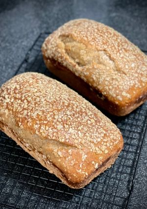 A picture of Buttermilk Honey Oat Sourdough Loaf.